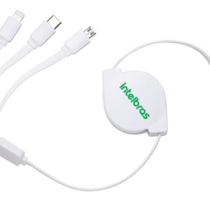 Cabo USB retrátil 3 em 1