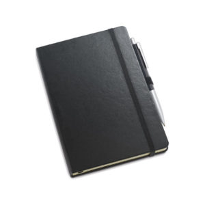 Kit de caderno e esferográfica